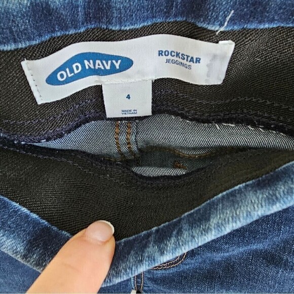 Old Navy Rockstar Jeggings Distressed Medium Wash Skinny Ankle Jeans Size 4 - Picture 6 of 6